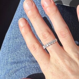Oval Cut Semi Eternal Vintage Stacked Band Moissanite Ring - SIZE 7 - NEVER WORN